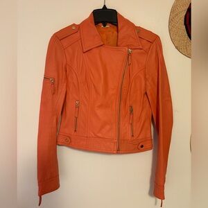 Salmon Women's Leather Jacket